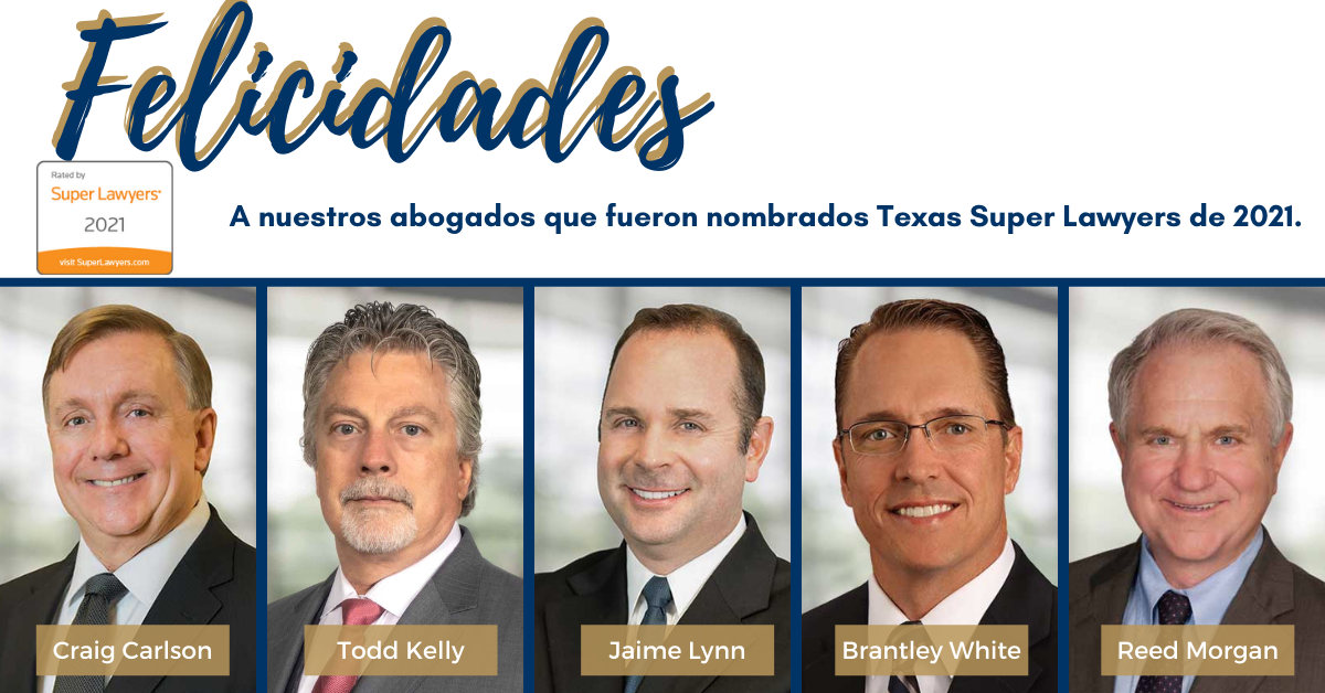 The Carlson Law Firm se complace en anunciar que cinco de nuestros abogados han sido nombrados Super Lawyers para 2020.