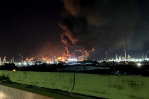ExxonMobil oil refinery explosion in Baytown, Texas.