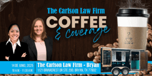 Carlson Law Firm col;abora con cafetería local para brindar café gourmet gratis y revisiones de pólizas de aseguranzas gratuitas