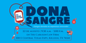 Dona Sangre en Killeen con the Carlson Law Firm en agosto de 2025
