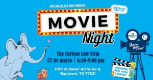 Carlson Cares Movie Night Noche de Cine Comunitario en Baytown es un evento familiar gratis
