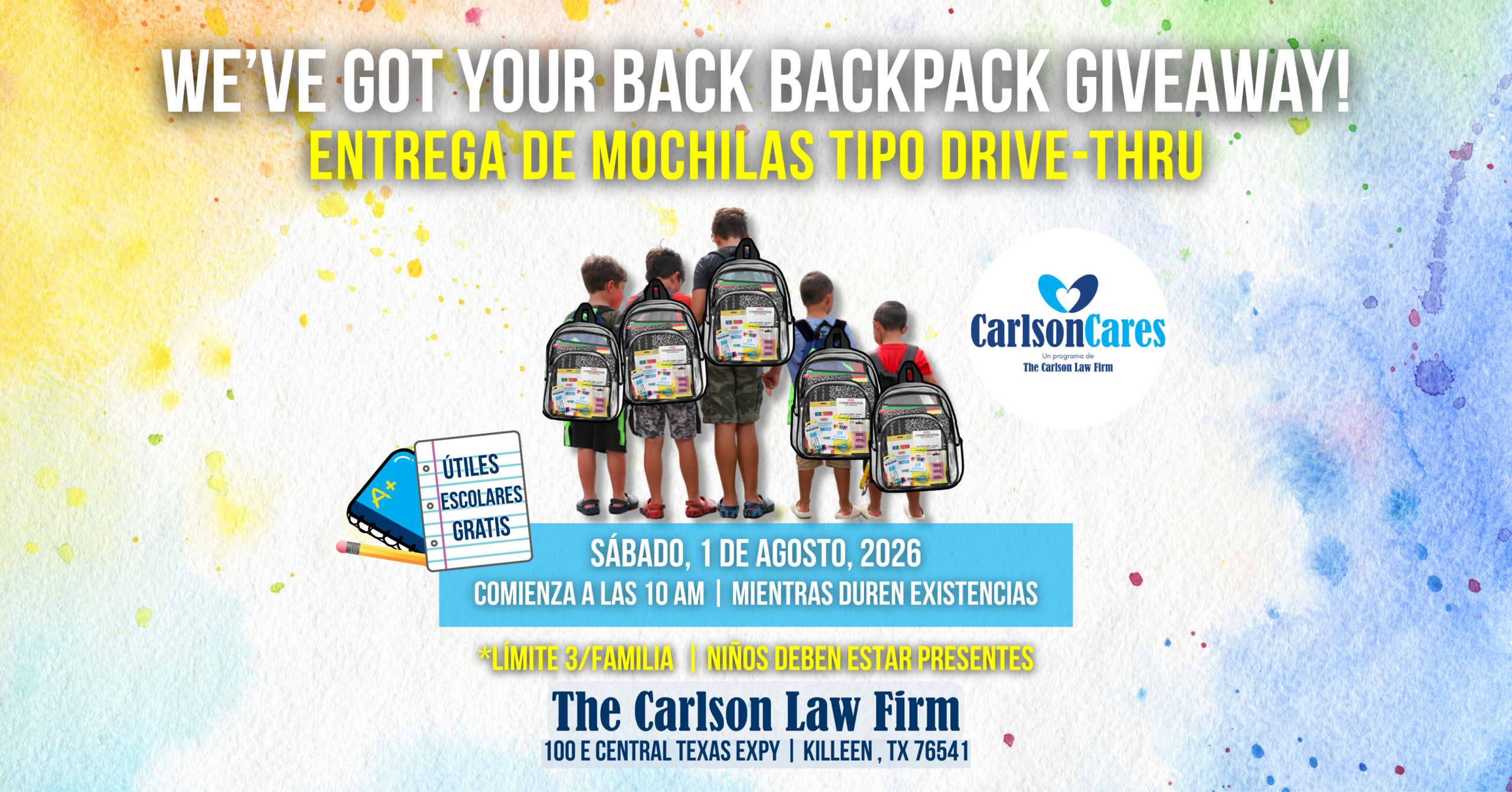 Mochilas Gratis en Killeen 2026