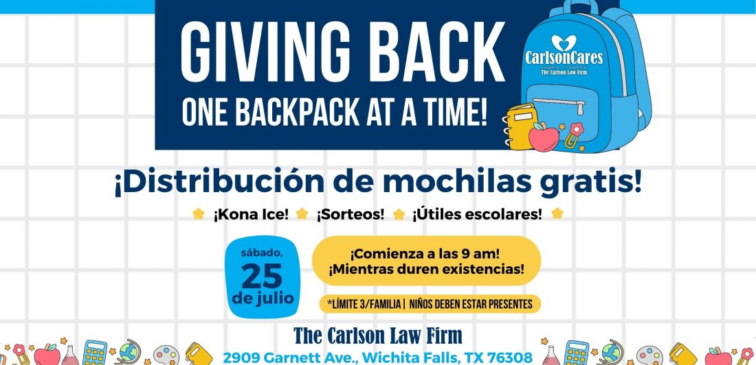 distribución anual de mochilas en Wichita Falls 2026