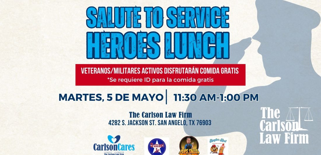 The Carlson Law Firm celebra comida gratuita para militares de San Ángelo
