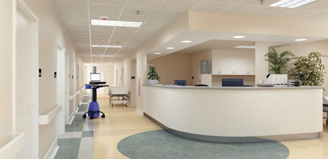 Hospital. 3d rendering prevenir COVID-19