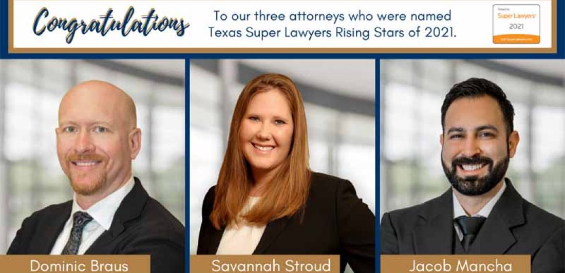 rising stars sideways The Carlson Law Firm has three attorneys named to the Super Lawyers Rising Star list in 2021.